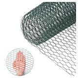 Chicken Wire, Chicken Wire Fencing for Floral Arrangements,15.7 x 157 Inches Chicken Wire mesh,0.6 Inch Green Mesh Hexagonal Galvanized Metal Poultry Wire Netting for Crafts,Poultry,Garden