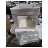 Foldable Storage Cubes - Cubby Storage Organizer with Window, Decorative Baskets for Organizing, Fabric Bins for Clothes Storage, Closet Storage Cubes-11inch, Set of 8, Beige