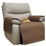 Eismodra Waterproof Recliner Chair Covers for Reclining Couch Slipcovers Seat Cushion,Anti-Slip Sofa Cover for Dogs Pets Furniture Protector Washable,Brown Set (3 Pieces)