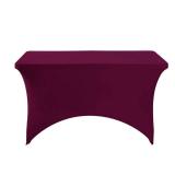 Hezuzo Spandex Table Cover for 4FT or 6ft or 8ft Table Universal Fitted Stretch Tablecloth for Party, Banquet, Wedding and Events-Burgundy