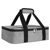 esouler Insulated Casserole Carrier Bag Hot & Cold Food Carrier Bag Lasagna Holder Lunch Bag for Picnics, Parties, Travel, Fits 9 x 13 Inches Casserole Dish-Grey