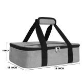 esouler Insulated Casserole Carrier Bag Hot & Cold Food Carrier Bag Lasagna Holder Lunch Bag for Picnics, Parties, Travel, Fits 9 x 13 Inches Casserole Dish-Grey