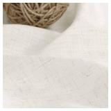 Nanspring Linen Cafe Curtains 30 Inch Length Light Filtering Semi Sheer Mini Curtains for Small Window Basement Bathroom Natural Back Tab Rod Pocket Pleated Short Sheer Kitchen Curtain 30x30 Cream