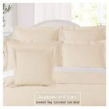 Nestl Soft Pillow Shams Set of 2 - Double Brushed Microfiber Pillow Covers - Hotel Style Premium Bed Pillow Cases, with 1.5" Decorative Flange, Euro 26\"x26\" - Cream