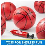 SYNCFUN 5\" Mini Basketball Set, 6 PCS Small Ball with Pump for Mini Basketball Hoop, Rubber Toy Ball for Pool, Indoor and Outdoor Games, Sports Toys for Toddlers and Teenagers