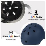 Kids Bike Helmet, Adjustable and Multi-Sport, from Toddler to Youth, 3 Sizes (Navy)