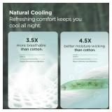 Bedsure Zipper Pillow Cases Queen, Cooling Pillow Cases Queen Size Set of 2, Rayon Derived from Bamboo Cooling Pillowcases for Hot Sleepers, Soft & Breathable Bed Pillow Covers, Black, 20x30 Inches