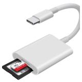 USB C SD Card Reader, WNXSLOAD SD Card Adapter with SD MicroSD Dual Slots for iPhone 15 16 iPad Mac MacBook Laptop, USB-C/TypeC High-Speed Trail Camera Memory Card Reader, Plug & Play - 2 Slots