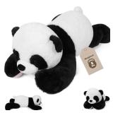 JellyMallow 5 lbs 24 inches Panda Weighted Stuffed Animals, Cuddly Weighted Panda Plush Pillow Giant Plushie Ideal Gift for Adults & Kids
