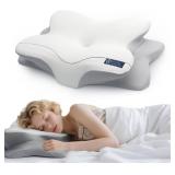 Artelse Cervical Neck Pillow for Side & Back Sleepers, Ergonomic Memory Foam Pillow for Sleep Apnea, Neck Pain Relief, Neck Support Pillow with Breathable Pillowcase