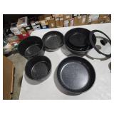 JEETEE Pots and Pans Set Non Stick 17pcs, Kitchen Cookware Sets with Detachable Handle, Induction Nonstick Cookware Set with Removable Handle, Stackable RV Cookware, Oven Safe, PFAS/PFOA Free, Black