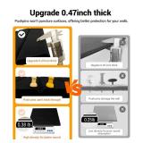 AkuDecor 1/2\" Thick Cork Board for Office, 6 Pack Felt Wall Tiles -28\"x18\" with Safe Adhesive Tabs, Large Bulletin Board, Push Pin Board Organizer Wall - Black