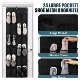HARBULE 24 Large Pockets Upgraded Over the Door Shoe Organizer, Enhanced Hanging Solution Holder Closets, Shoe Cabinets for Everyone