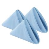 Bailarina Cloth Napkins Set of 40,17x17 inches Dinner Napkins Cloth Washable,Polyester Square Table Cloth Napkin Bulk with Hemmed Edges Ideal for Banquets, Parties and Weddings-Blue Mist
