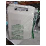 Zhiquanqihan Letter Size Clipboard with Storage, Plastic Clipboard with Side Opening, A4 Waterproof Foldable Nursing Clip Board for School & Office with Christmas Stickers (Khaki)