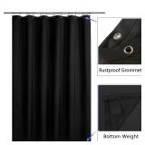LLSCL Fabric Shower Curtain Liner, Waterproof Hotel Quality, Bathroom Curtains Rust Resistant Grommets, 72 x 72 Machine Washable (Black)