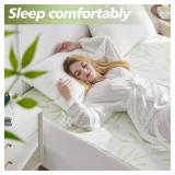 California King Mattress Protector Waterproof Mattress Pad Washable Bamboo Rayon Mattress Cover Breathable Noiseless Bed Protector 5\" - 21