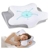 Cervical Neck Pillow for Sleeping - Ergonomic Side Sleeper Pillow for Pain Relief, Contour Cervical Pillow for Neck Support, Orthopedic Memory Foam Pillows Bed Pillow for Side Back Stomach Sleeper