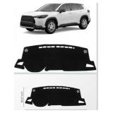 KUST Black Dash Cover for Toyota Corolla Cross 2022 2023 2024 2025 2026 (NOT fit Toyota Corolla) Polyester Dashboard Cover Non-Slip Interior Accessories for Corolla Cross No Glare