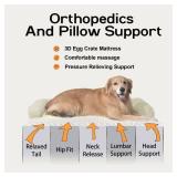 Large Dog Bed Orthopedic Washable: Extra XL XLarge Big Dog Bed with Washable Bolster & Memory Foam Couch Sofa - Waterproof with Removable Cover - Beige