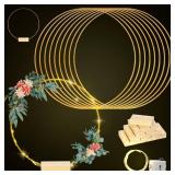 Centerpiece Table Decorations 10Pcs 12 Inch,Metal Floral Hoop Wedding centerpieces for Tables with Lights.Wreath Gold Hoop Rings for Home Decorations Wedding Table Decorations and Party Table Decor.