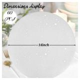 Tomeurperf 30 Pcs Silver Paper Placemats, 14 Inch Glittering Paper Placemats Disposable Placemat Round Table Place Mats Decorative for Birthday Party Wedding Banquet - Silver