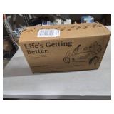 LE TAUCI Stackable Coffee Mugs Set with Stand, Ceramic Embossment Coffee Cups for Au Lait, Cappuccino,Latte,Cafe,Mocha,Tea, Suit For Housewarming Wedding - 12 oz, Set of 4,Arctic white