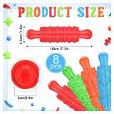 Aoriher 8 Pcs Play Clay Rollers for Kids Textured Rollers with Plastic Handles Play Clay Accessories Pattern Rolling Pins for DIY Art Signs Posters Craft Creations
