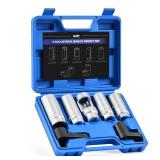 Orion Motor Tech 7pc Oxygen Sensor Socket Set, 1/2 & 3/8 in. Drive O2 Sensor Removal Set with 22 mm 27 mm 29 mm Sockets, Oxygen Thermal Oil Pressure Sensor Removers for Oil Vacuum Fuel Injector Switch