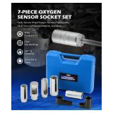 Orion Motor Tech 7pc Oxygen Sensor Socket Set, 1/2 & 3/8 in. Drive O2 Sensor Removal Set with 22 mm 27 mm 29 mm Sockets, Oxygen Thermal Oil Pressure Sensor Removers for Oil Vacuum Fuel Injector Switch