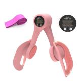 Thigh Trainer, 360°Adjustable Pelvic Floor Muscle Trainer with LED Display, Inner Thigh Exerciser with 20LB Resistance Band for Women, Home Fitness Equipment for Hip, Leg, Arm