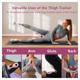 Thigh Trainer, 360°Adjustable Pelvic Floor Muscle Trainer with LED Display, Inner Thigh Exerciser with 20LB Resistance Band for Women, Home Fitness Equipment for Hip, Leg, Arm