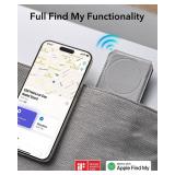 ESR for Magsafe Wallet, Geo iPhone Wallet Tracker with Full Find My Functionality, Adjustable Stand, for iPhone 17/16/15/14/13/12 Series, Grey
