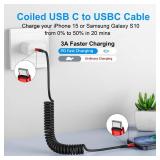 KIYODA Coiled USB C Cable for Car 3FT & 6FT, USB C to USB C Fast Charging Cable USB Type C Cord Compatible with iPhone 17/16/15/Plus/Pro/Pro Max/MacBook Pro 2020/iPad Pro 2020/Samsung Galaxy S23-Red
