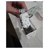 BESTTEN 2 Pack Combination Toggle Light Switch and Duplex Receptacle Outlet, Single Pole Toggle Wall Switch, Grounded Outlet, Combo Style, 15 Amp, Wallplate Included, UL Listed, White