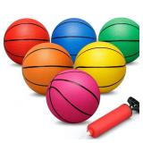 Dilabnba 6 INCH Rubber Basketball, Colorful Kids Mini Toy Ball, Children