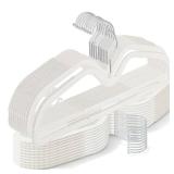 LemonRoad 50 Pcs Upgraded Plastic Short Neck Hangers, Anti-Slip Space Saving Hangers with 360 Swivel Hooks for Clothes, Smooth, Not Velvet (Beige)