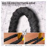 Brobantle Battle Rope 1.5 Inch Diameter,Black 30FT Exercise Workout Ropes for Home Gym Heavy Weighted Training Rope for Working Out