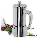 Supvision 12 Cup Thickened Moka Pot 304 Stainless Steel 600ml Italian Espresso Coffee Maker Stovetop CoffeeMakers Mocha Pot Percolator for Induction Stove Classic Cafe Makers Portable for Easy Brewing