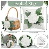 Otuuz Rustic Flower Girl Basket and Ring Bearer Pillow Set with 600 Pcs Rose Petals Flower Girl Basket Boho Rustic Flower Basket Wedding Flowers Boho Flower Girl Gift