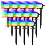 WENATY Solar Spot Lights Outdoor Color Changing, [7 Mode/12 Pack] Christmas Landscape Spotlights, Solar Light Outdoor Waterproof, Led Powered Flood Light for Outside Pathway Yard Garden Tree Halloween