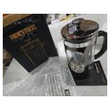BAYKA French Press Coffee Maker, Easy to use,Large 304 Stainless Steel Coffee Press, Cold Brew Heat Resistant Thickened Borosilicate Coffee Pot for Camping Travel Gifts, 34 Ounce, Dark Pewter