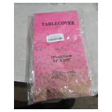 2 Pack Plastic Pink Tablecloth - Disposable Pink & Gold for Rectangle Tables 54\" x 108\" - Party Decorations for Birthdays, Thanksgiving, Christmas, Valentines, Weddings, Outdoor BBQ & Picnics