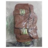 Genuine Goat Leather Vintage Motorcycle 2 Strap Buckle Closure Tool Brown Bag Quick Release Clasp REINFORCED for handlebars,Forks, Sissy Bar - 10\" Christmas New Year Gift Idea