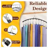 2 Pack Legging Organizer for Closet 360° Swivel, Metal Gym Clothes Organizer w/20 Clips Holds 20 Leggings, Hangers Space Saving, Closet Organizers and Storage, Dorm Room Organization Essentials, Blac