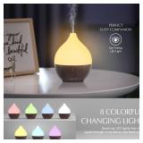 SALKING Essential Oil Diffuser (Set of 2 Dark), 100ml Small Ultrasonic Aromatherapy Diffuser for Essential Oils, Auto Shut-Off, Cool Mist Humidifier with Warm White Light, for Office Home
