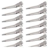 Hicarer 1.75 Inches Single Prong Hair Clips, 50 Pack - Durable Metal Alligator Clips for Dreads Lock Clips, Hair Extensions, Pin Curls, Hair Pins