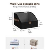 StorageWorks Closet Storage Bins, Trapezoid Organizer Box for Shelves, Fabric Clothes Bin, Foldable Organizing Baskets with Handles, Small, Black, 3-Pack