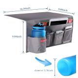 Zafit 5 Pockets Bedside Caddy, Bedside Storage Organizer for Water Bottles, Magazines, Phone, Glasses (5 Pockets-Grey)