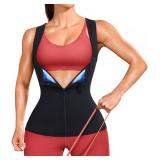 Junlan Waist Trainer for Women Lower Belly Fat Sweat Waist Trainer Women Working Out Waist Trimmer (Blue,Large)